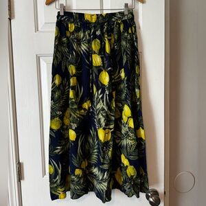 Live 4 Truth Women's Medium Lemon Floral Print Maxi Skirt 0492